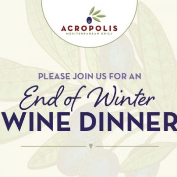Join us for an End of Winter Wine Dinner