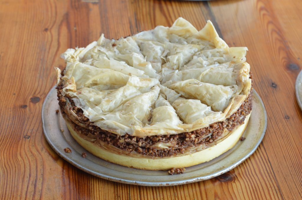 A Baklava cheesecake for a New Year party that takes the cake.