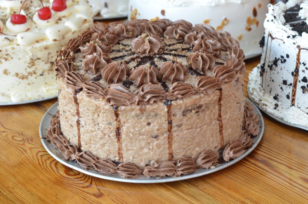 A German chocolate cake for a New Year party that takes the cake.